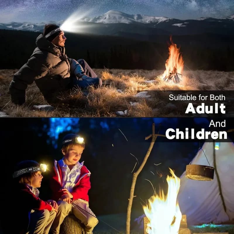 Lampe frontale 9 LED haute luminosité détecteur mouvement pour pêche et camping extérieur