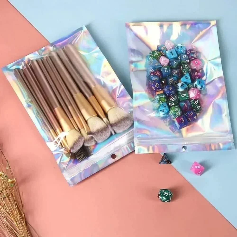 Sacs scellables laser 50/10PCS holographiques pour bonbons, bijoux, conservation alimentaire - étanches et réutilisables