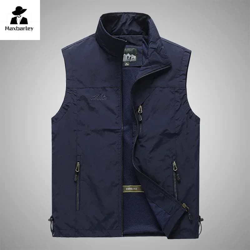 Veste sans manches homme pêche été léger loisirs extérieur photo veston décontracté jeune adulte