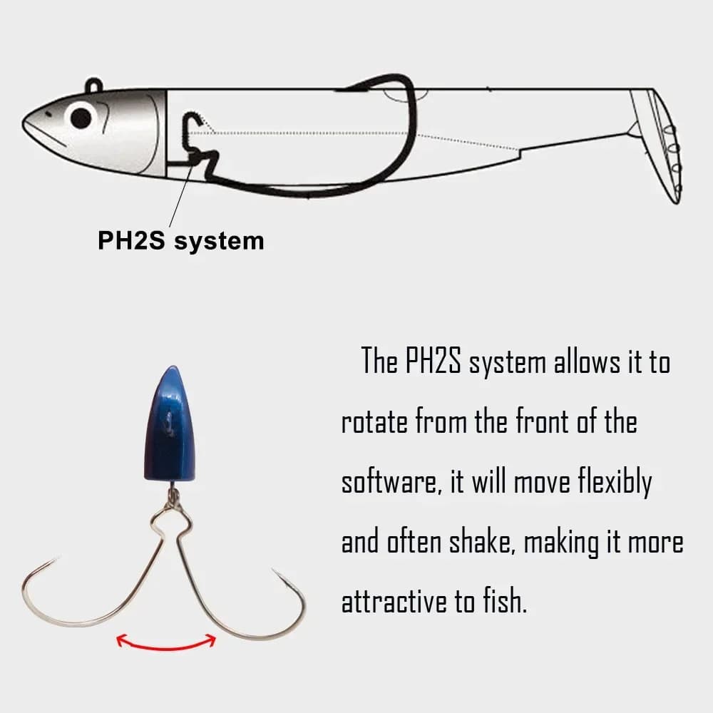 Tête de jig TEKNIK 5g à 40g avec leurre black minnow - Pour pêche du bar au jigging