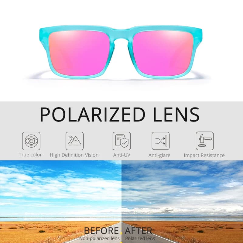 Lunettes de soleil polarisées Kdeam 2025 pour pêche - Verres miroir rouges unisexes tendance