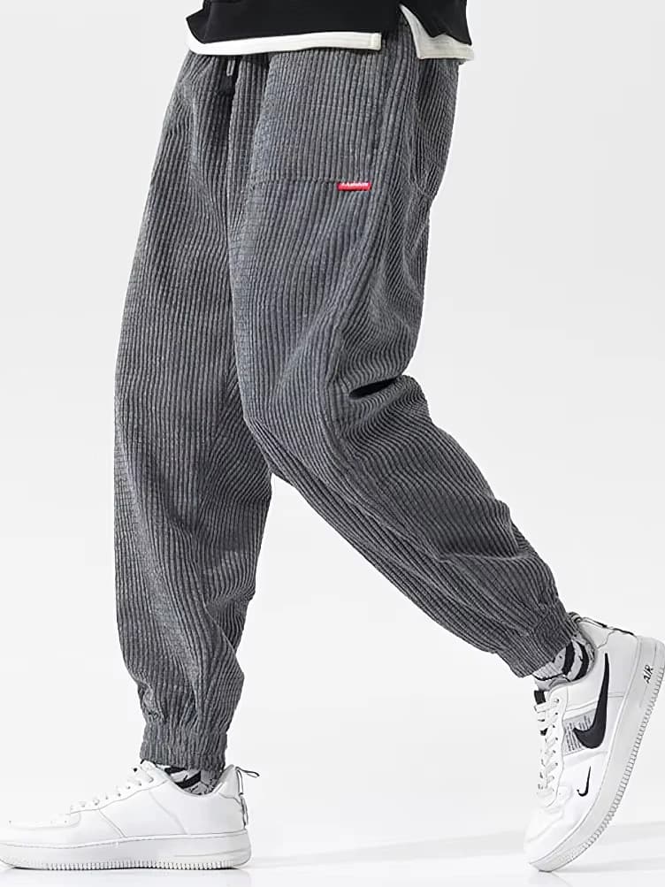 Pantalon velours côtelé pêche baggy confortable hiver automne pour homme loose jogger