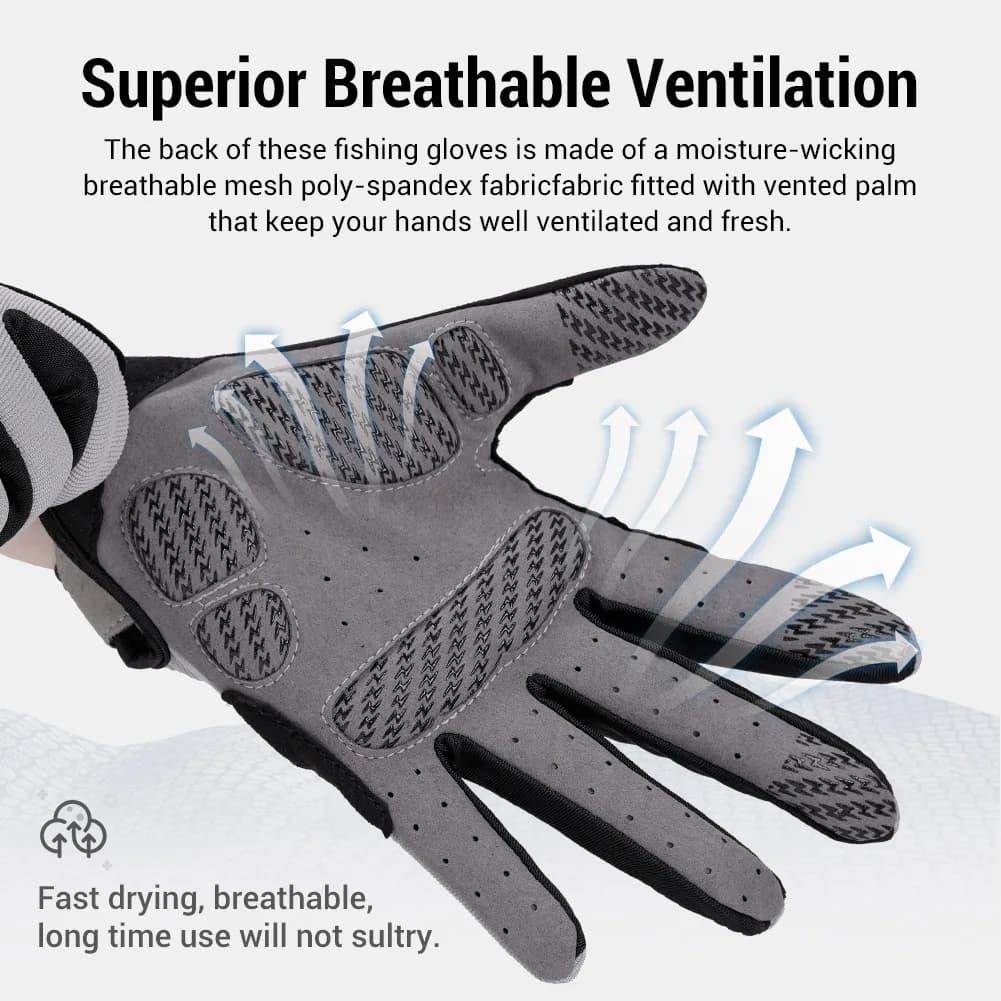 Gants de pêche Noeby antidérapants pleine main - Protection UV homme femme pour cyclisme et extérieur
