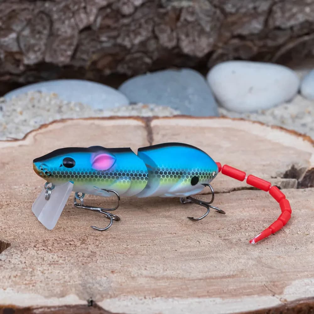 Leurre souris 15.5cm flottant pour brochet et perche - Appât plastique rat swimbait pêche