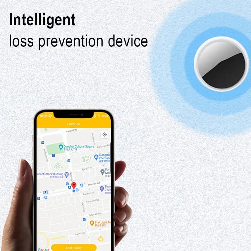 Mini Tracker GPS Bluetooth Anti-Perte - Compatible Find My iOS, Alarme Sonore, Localisateur Clés et Animaux