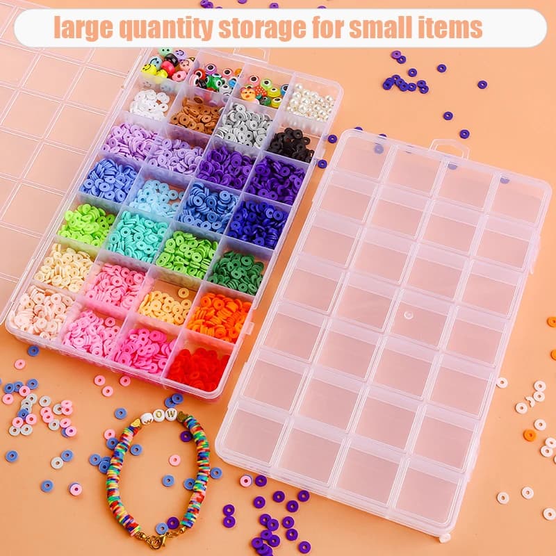 Boîte rangement bijoux plastique transparent organisateur boucles d'oreilles perles France