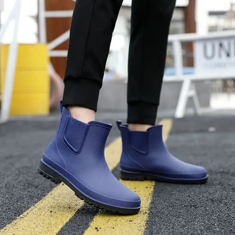 Bottes de pluie cuisine homme cheville noires imperméables antidérapantes qualité professionnelle