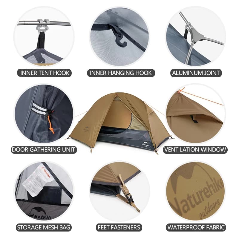 Tente de pêche 1 personne ultralégère Naturehike pour pêche plage et randonnée camping
