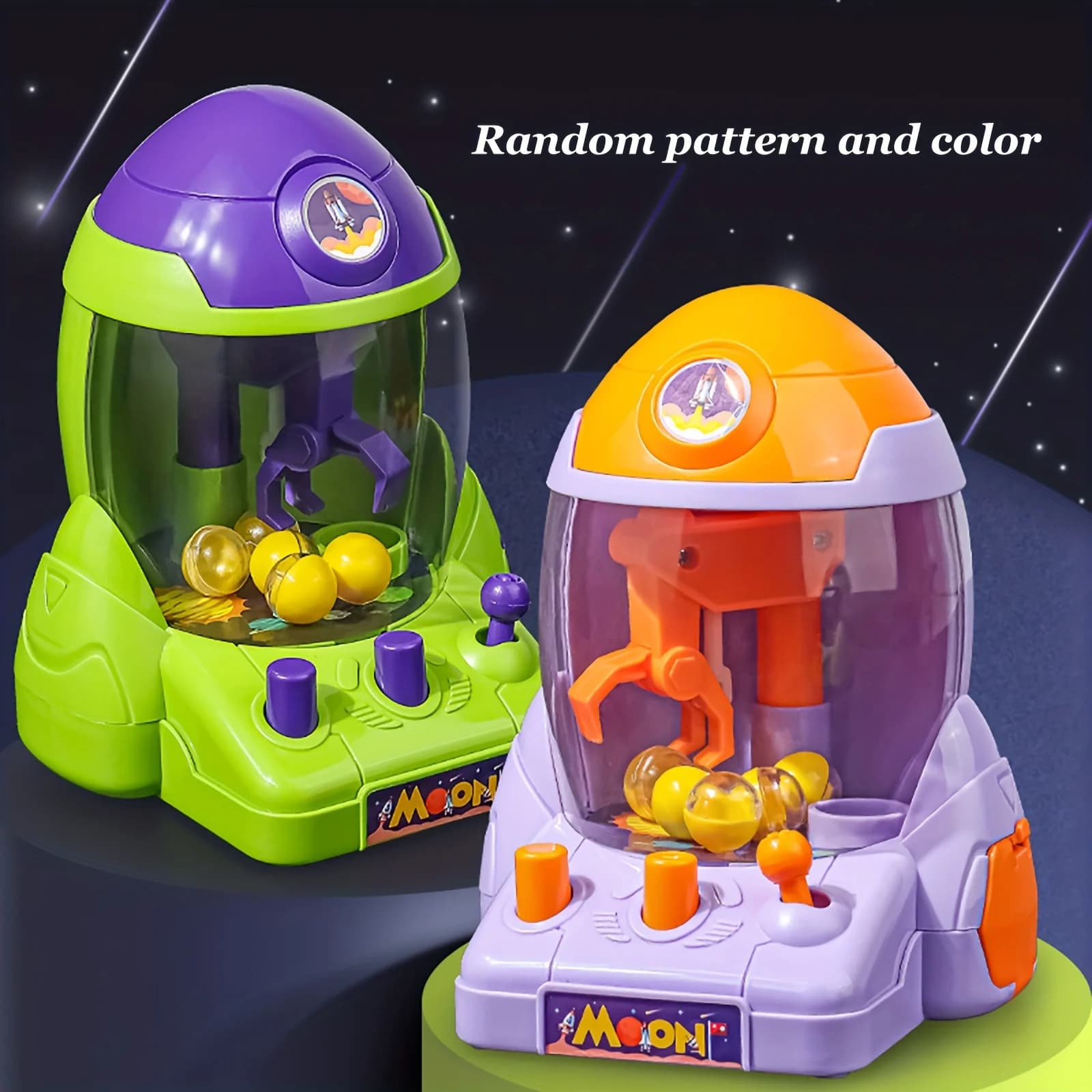 Jouet pêche enfants fusée spatiale pince à balles œuf tournant cadeau Noël anniversaire