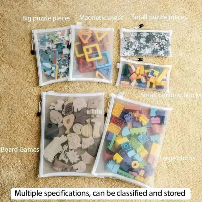 Sacs rangement transparents mailles puzzles jouets pêche enfants leurres accessoires tri