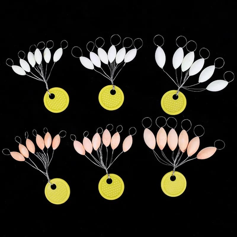 Lot de 5 flotteurs luminescents ovales 7 étoiles 11-15mm pour carpe, accessoire pêche