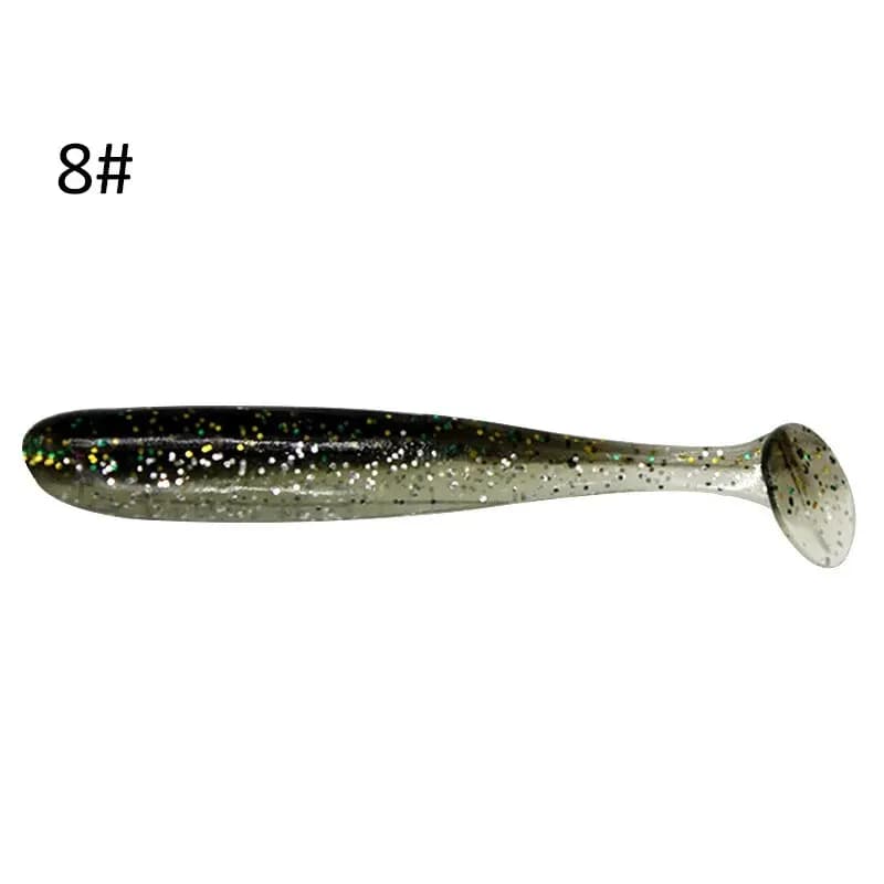 Leurres nageurs souples 70-120mm paddle tail pour pêche mer carnassiers - lot 10 pièces