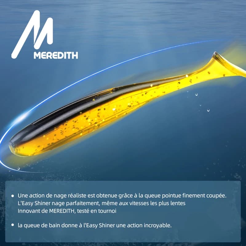 Leurres souples MEREDITH Easy Shiner 50-100mm - Appâts silicone wobblers pour pêche de la carpe