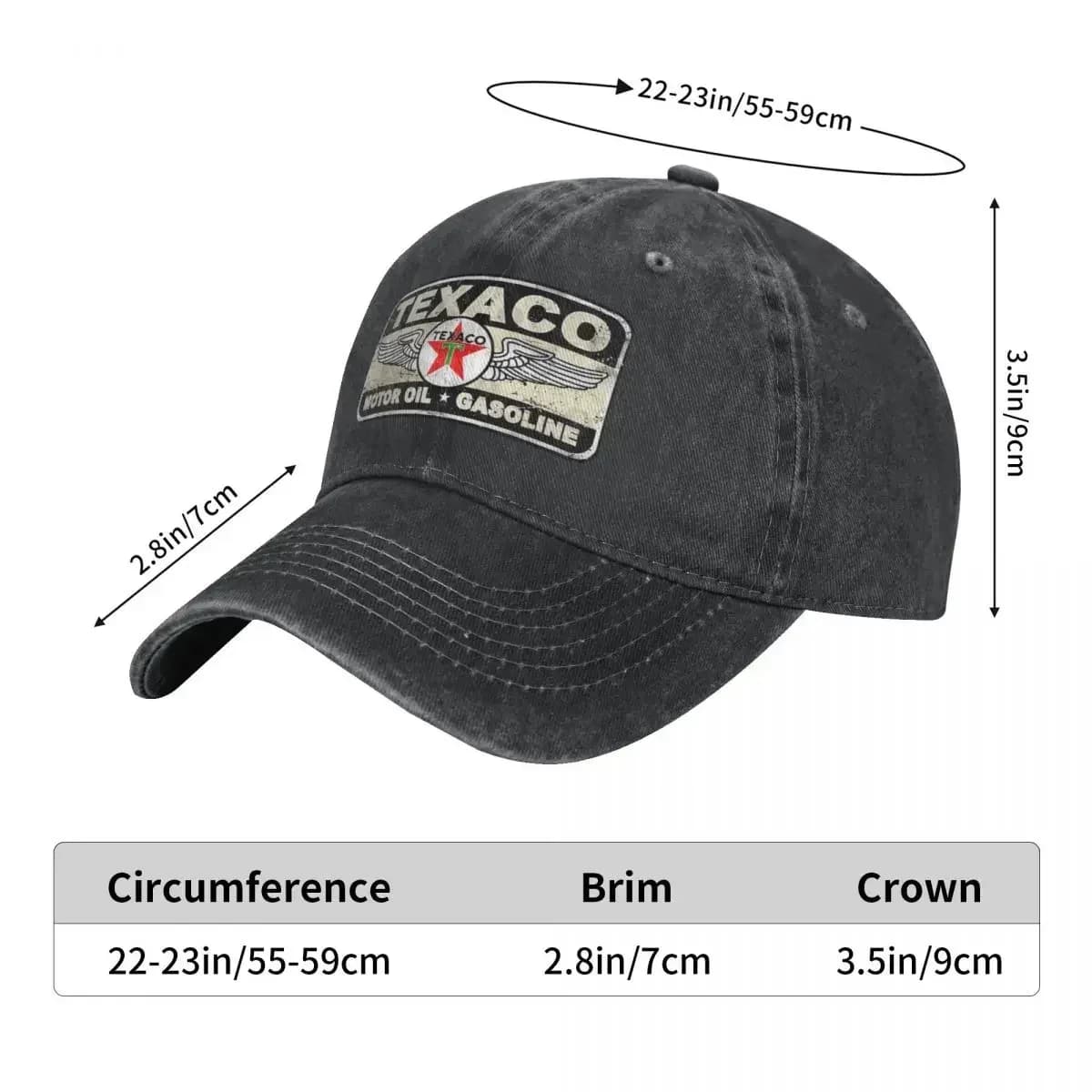 Casquette denim Texaco sign pêche camping casual design vintage essence