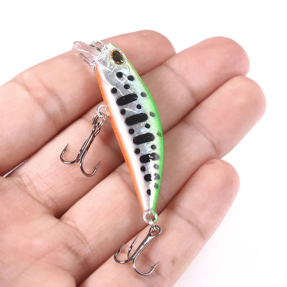 Leurre dur pêche jerkbait minnow 5.8cm 4.9g, appât coulant wobbleur pour carnassiers black minnow