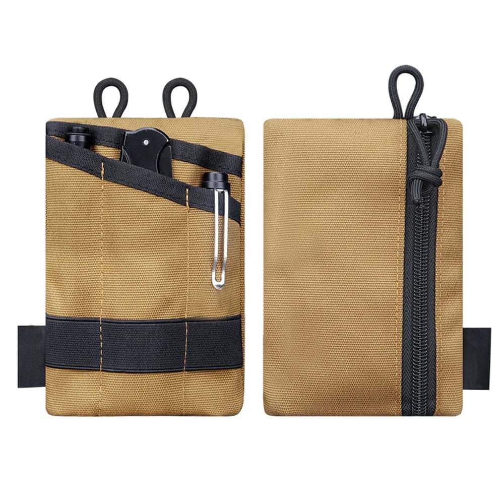 Organisateur de poche mini EDC - Pochette tactique pour couteau lampe et matériel pêche compact