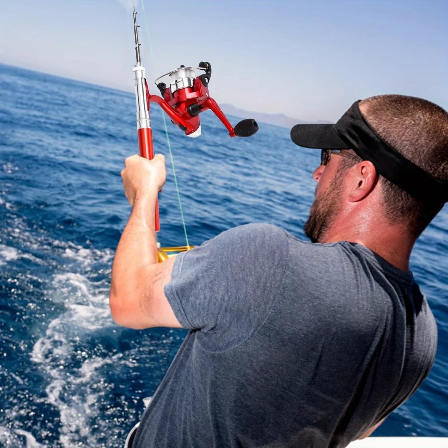 Canne à pêche télescopique 1m avec moulinet combo mini portable pour pêche voyage et glace