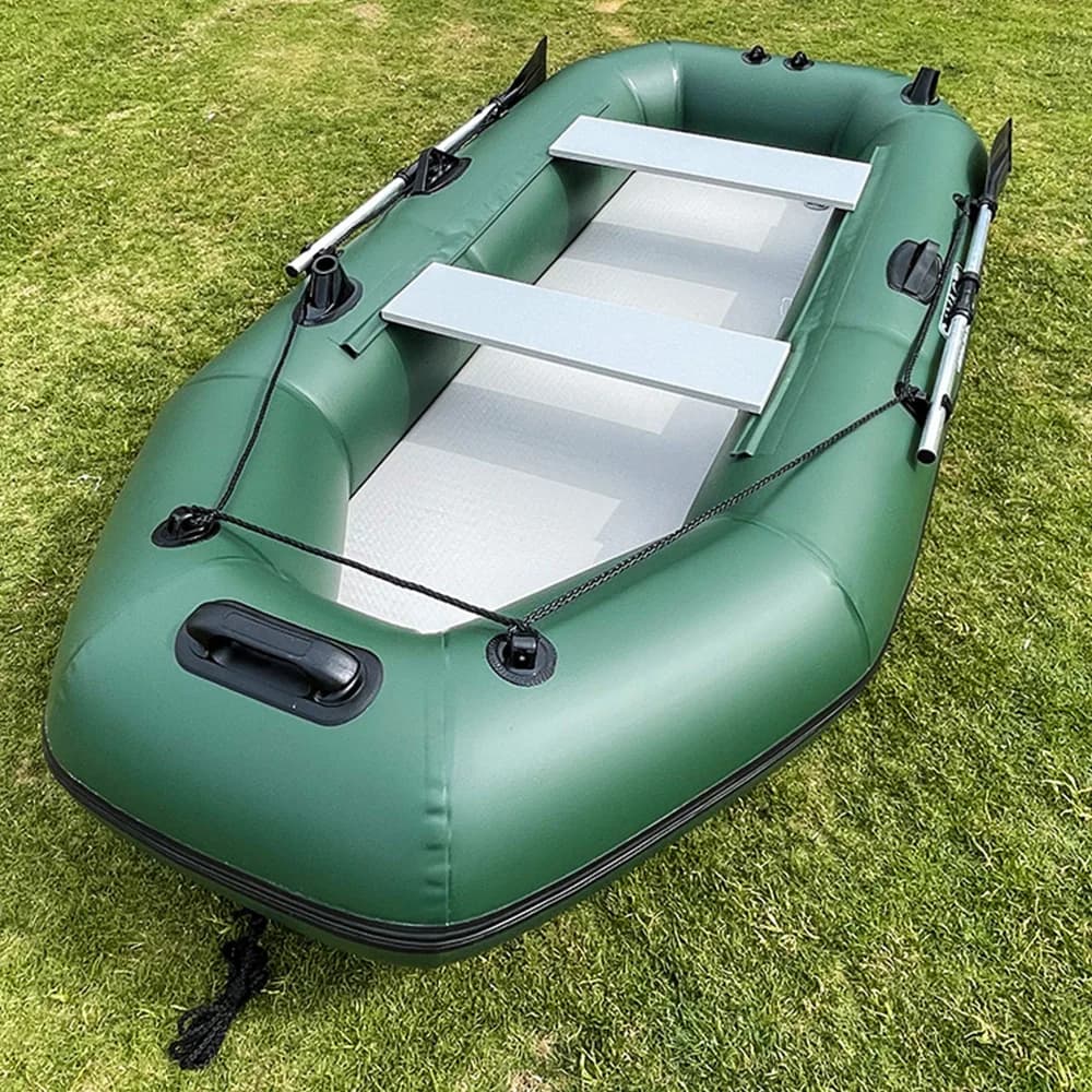 Kayak de pêche gonflable 3 places 7.5 pieds - Bateau à rames PVC durable pour rivières et lacs