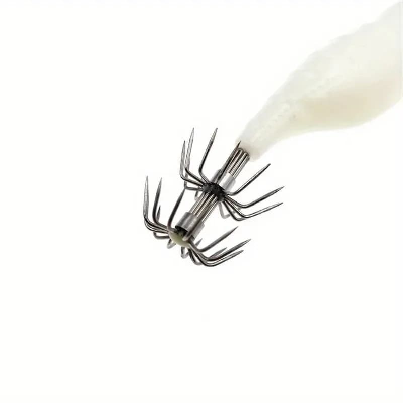 Leurre souple lumineux pour calmar et seiche, 7 leurres fluo pêche en mer 10 cm