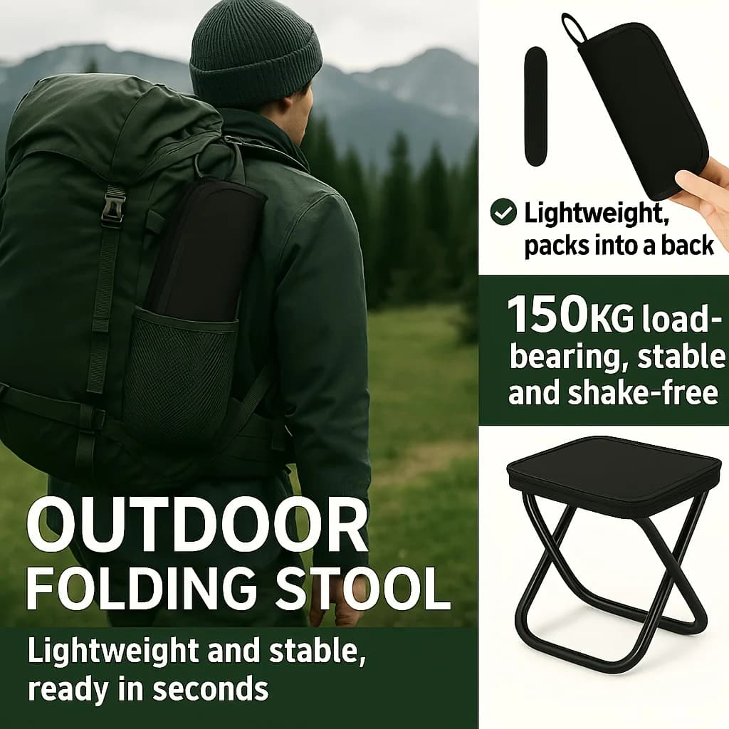 Tabouret pliant sac à dos portable ultra-léger pour pêche voyage et randonnée