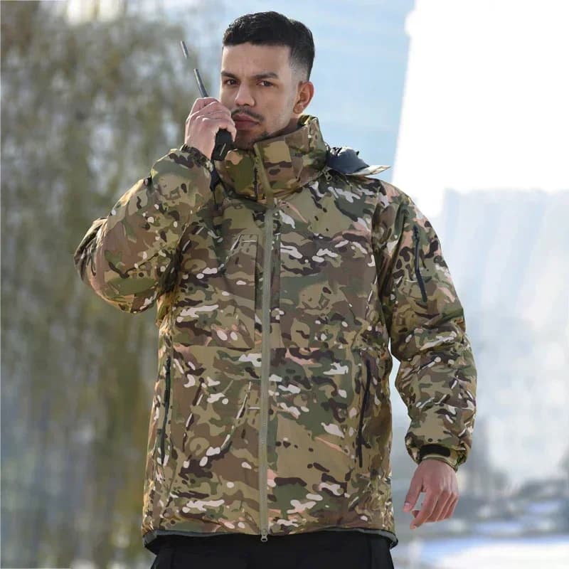 Tenue hiver chasse pêche camouflage épaisse imperméable - veste pantalon tactique résistant