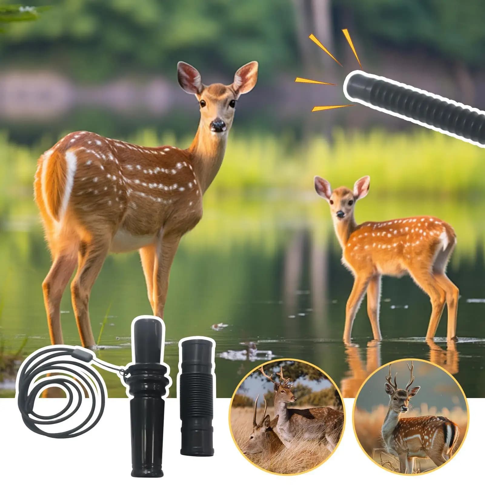 Sifflet appât bionique pour cerf portable - Appel mâle, femelle et faon réglable pour chasse