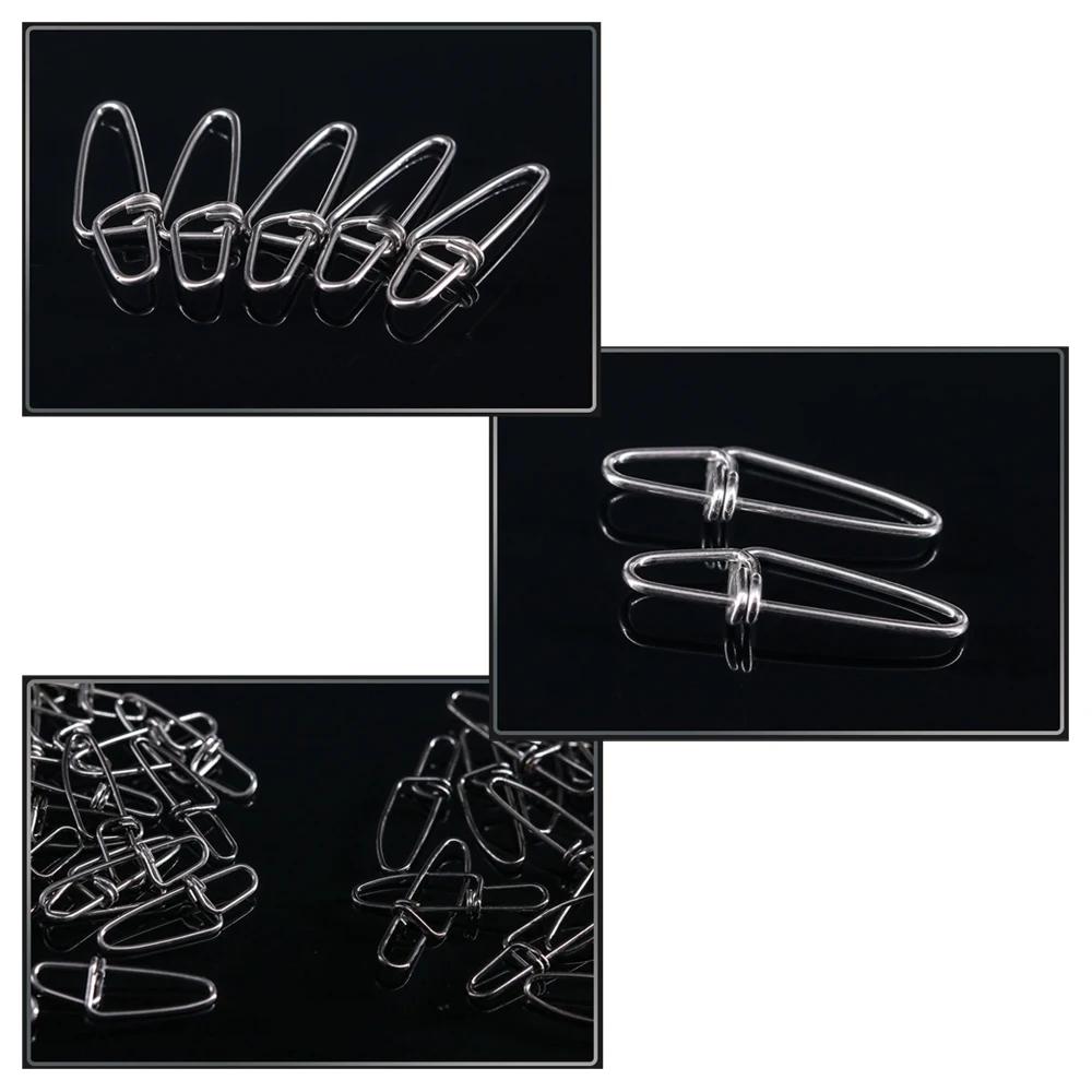 100 mousquetons inox pour leurres crankbait snaps pêche mer eau douce raccords rapides duo lock