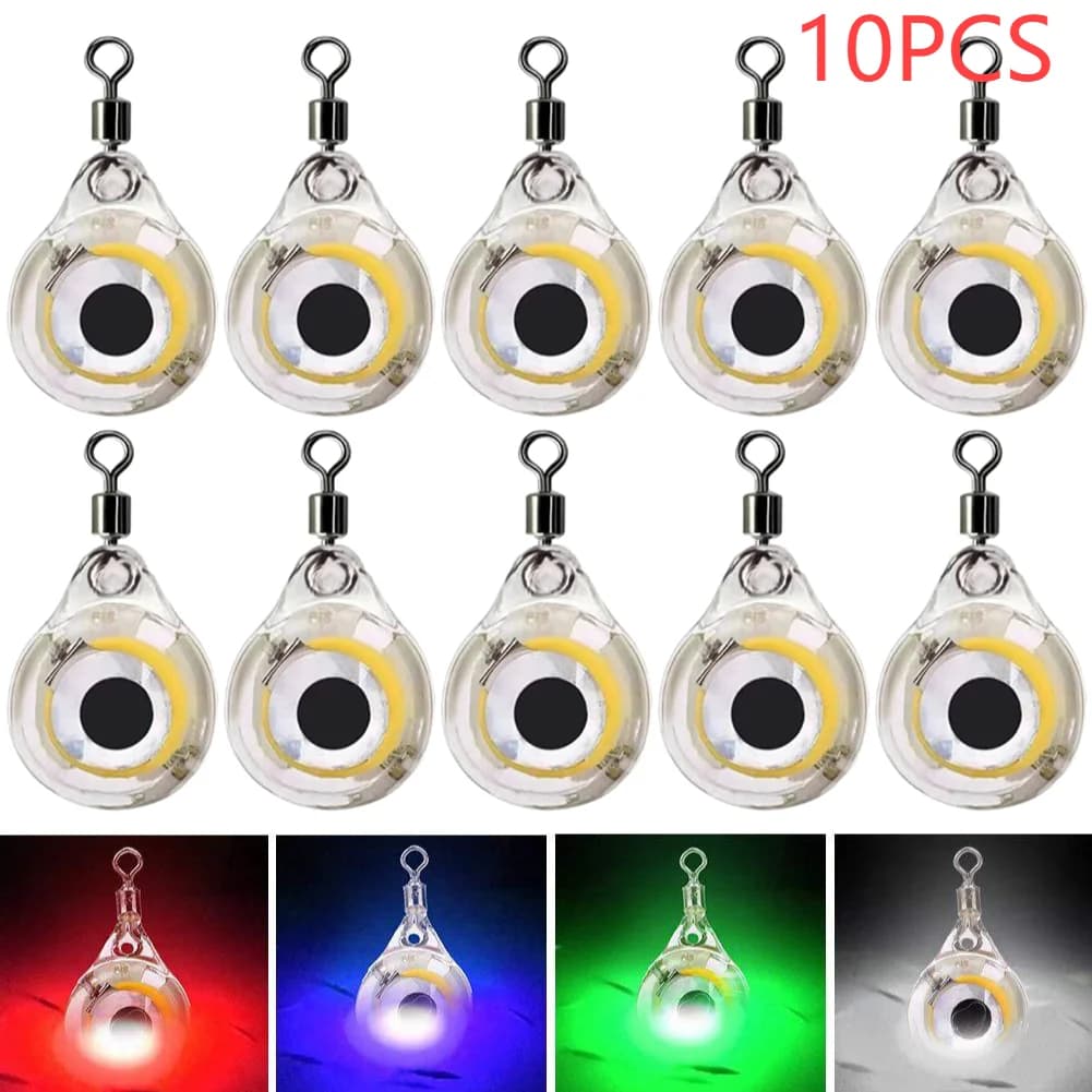 10 lampes LED sous-marines pour attirer calamar et poisson, lumière profonde appât lumineux pêche