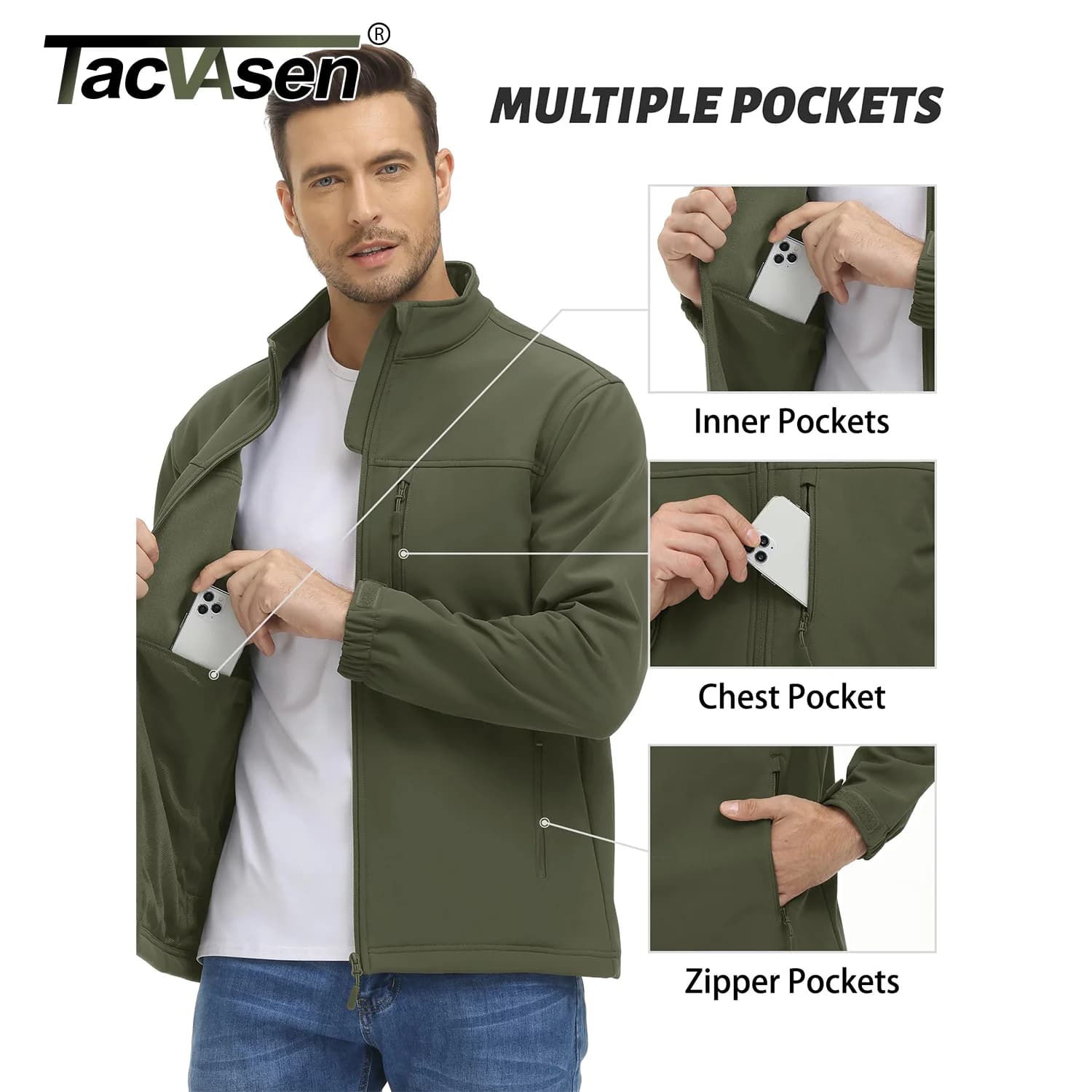 Veste travail homme imperméable doublure polaire hiver poches zippées pêche