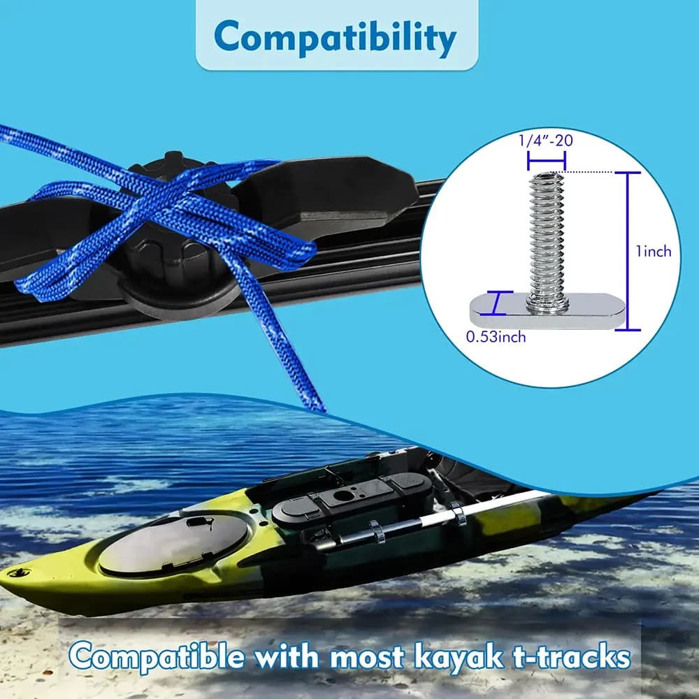 Taquet d'ancrage kayak compatible avec rail, montage léger en polymère pour bateau et pêche