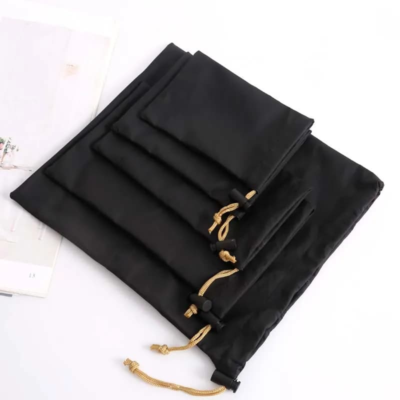 2 sacs étanches en cuir PU pour casque audio pêche avec cordon de serrage protection