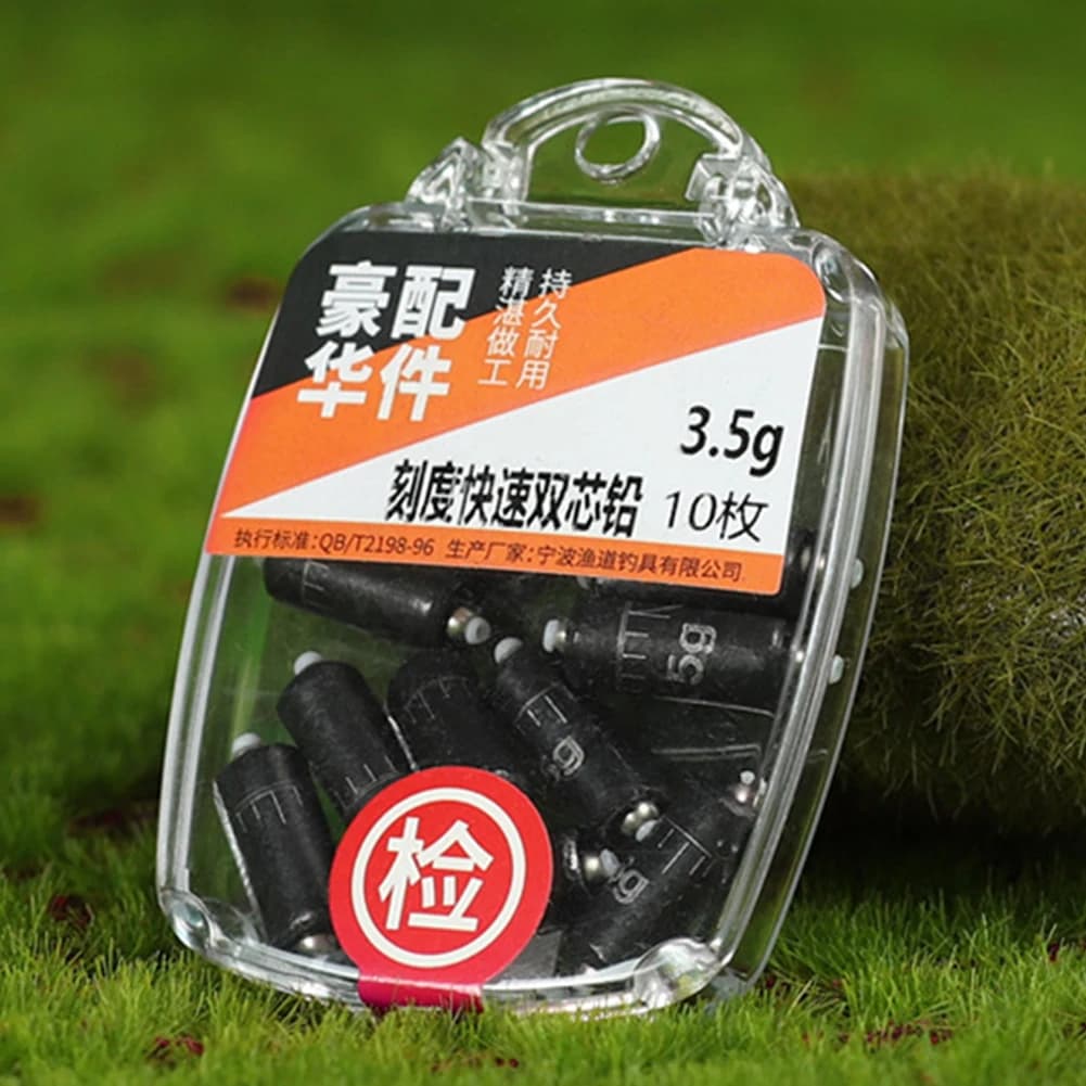 Plombs drop shot 10pcs 2.5g à 4.0g avec échelle - Plombs de pêche à double cœur pour une immersion rapide