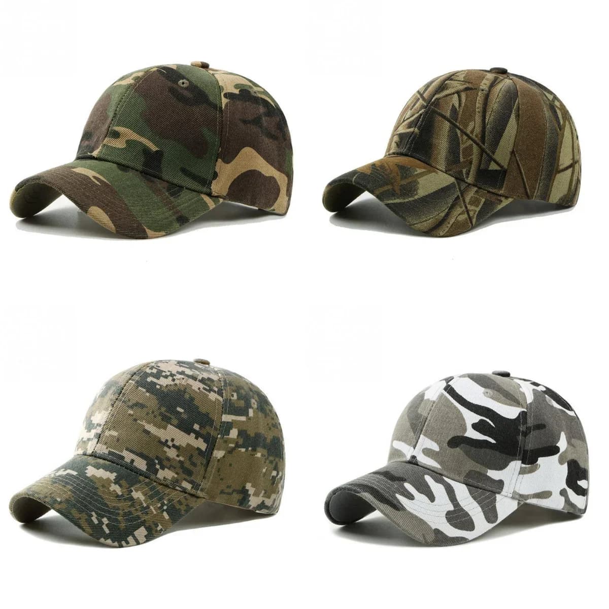 Casquette baseball camouflage été pêche randonnée - Protection UV ajustable chasse activités jungle