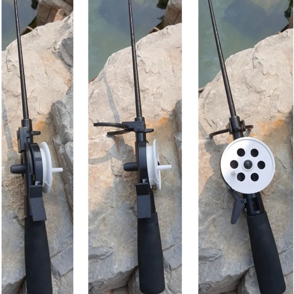 Canne à pêche sur glace mini télescopique 33.5cm - Pôle portable pêche hivernale extérieur accessoire