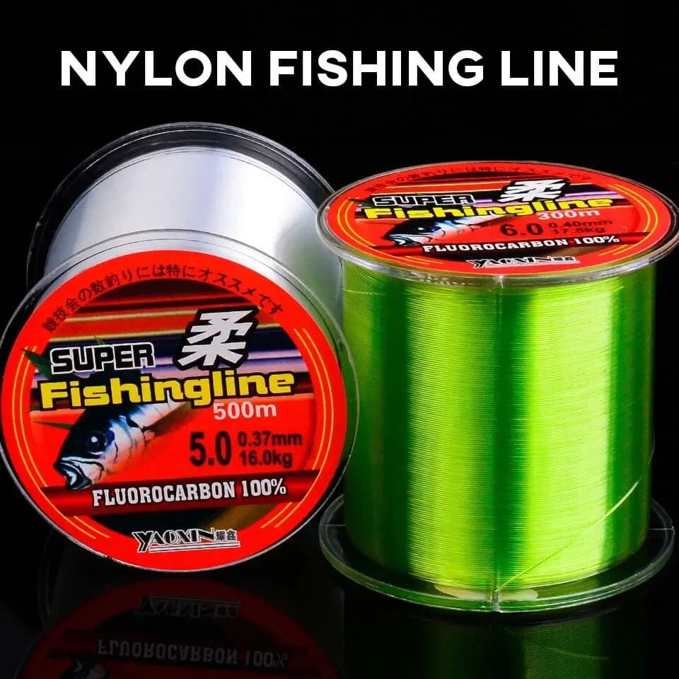 Ligne de Pêche Nylon Monofilament Transparente Extra Solide 500m pour Eau Douce et Mer