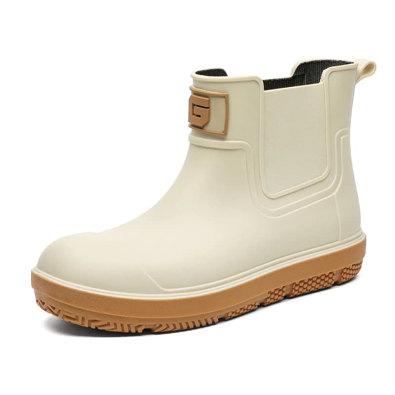 Chaussures pluie homme doublées coton chaudes imperméables antidérapantes pêche extérieur