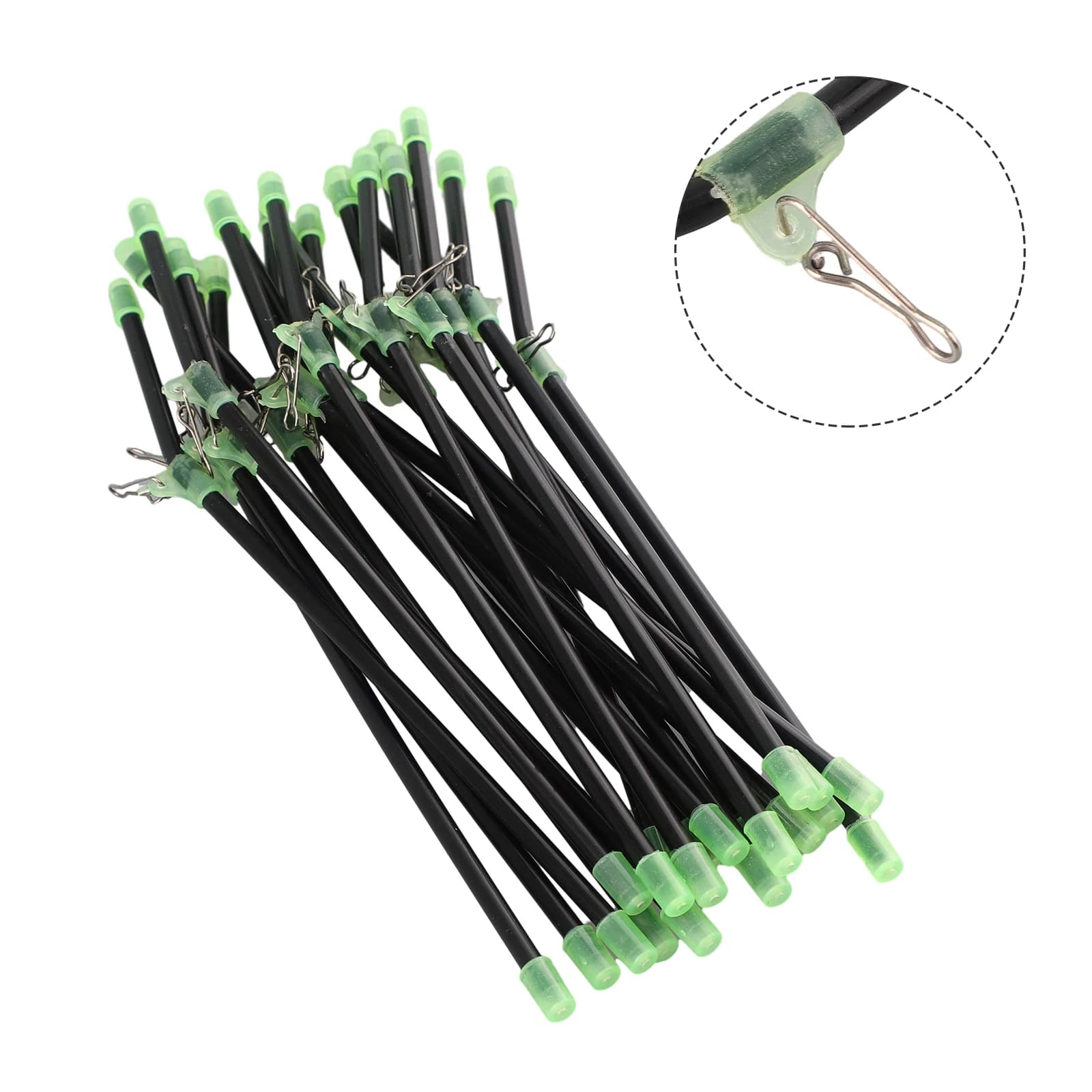 20 anti-emmêleurs feeder luminescents avec plombs snaps pour pêche au coup sans nœuds