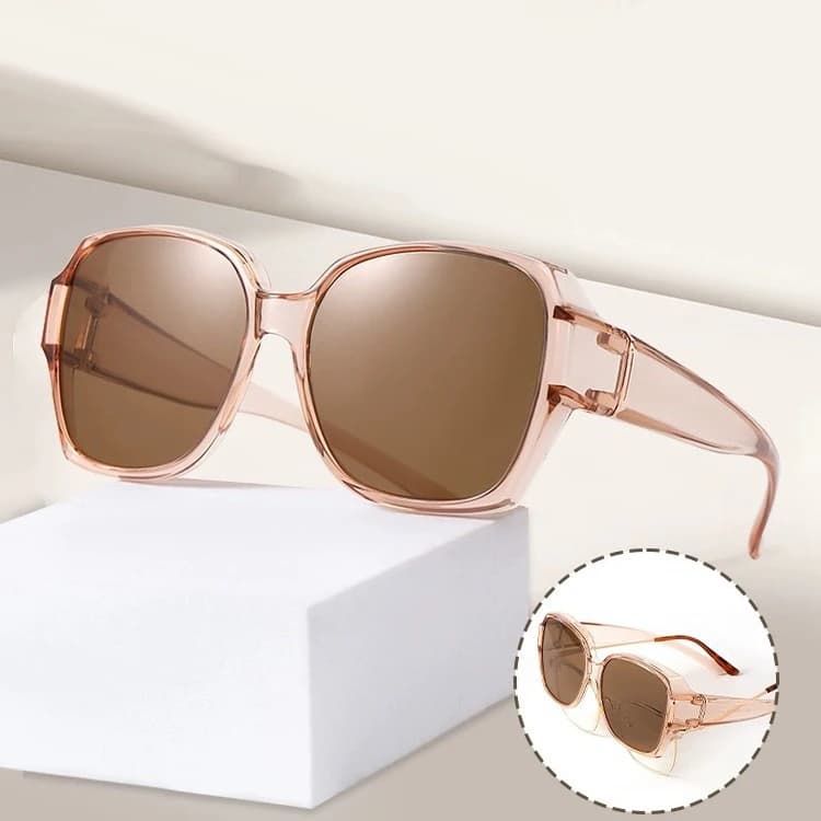 Lunettes de soleil polarisées rondes vintage pour pêche et conduite - Compatibles sur lunettes de vue