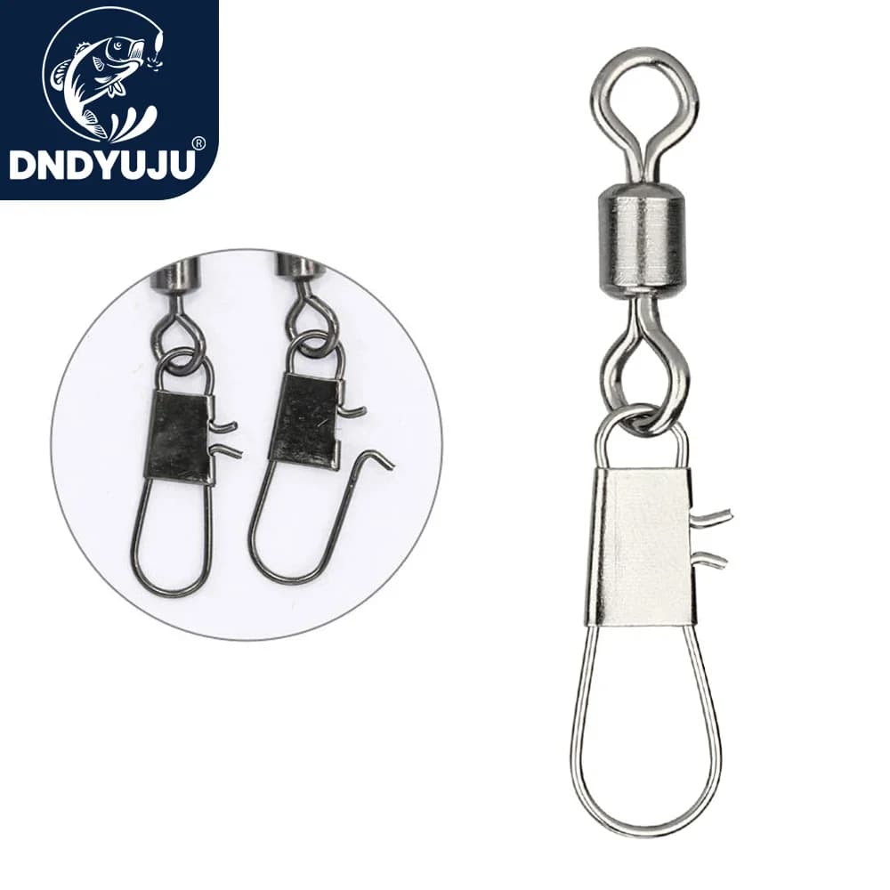 50 émerillons tournants DNDYUJU avec snaps interlock acier inox pour leurres pêche
