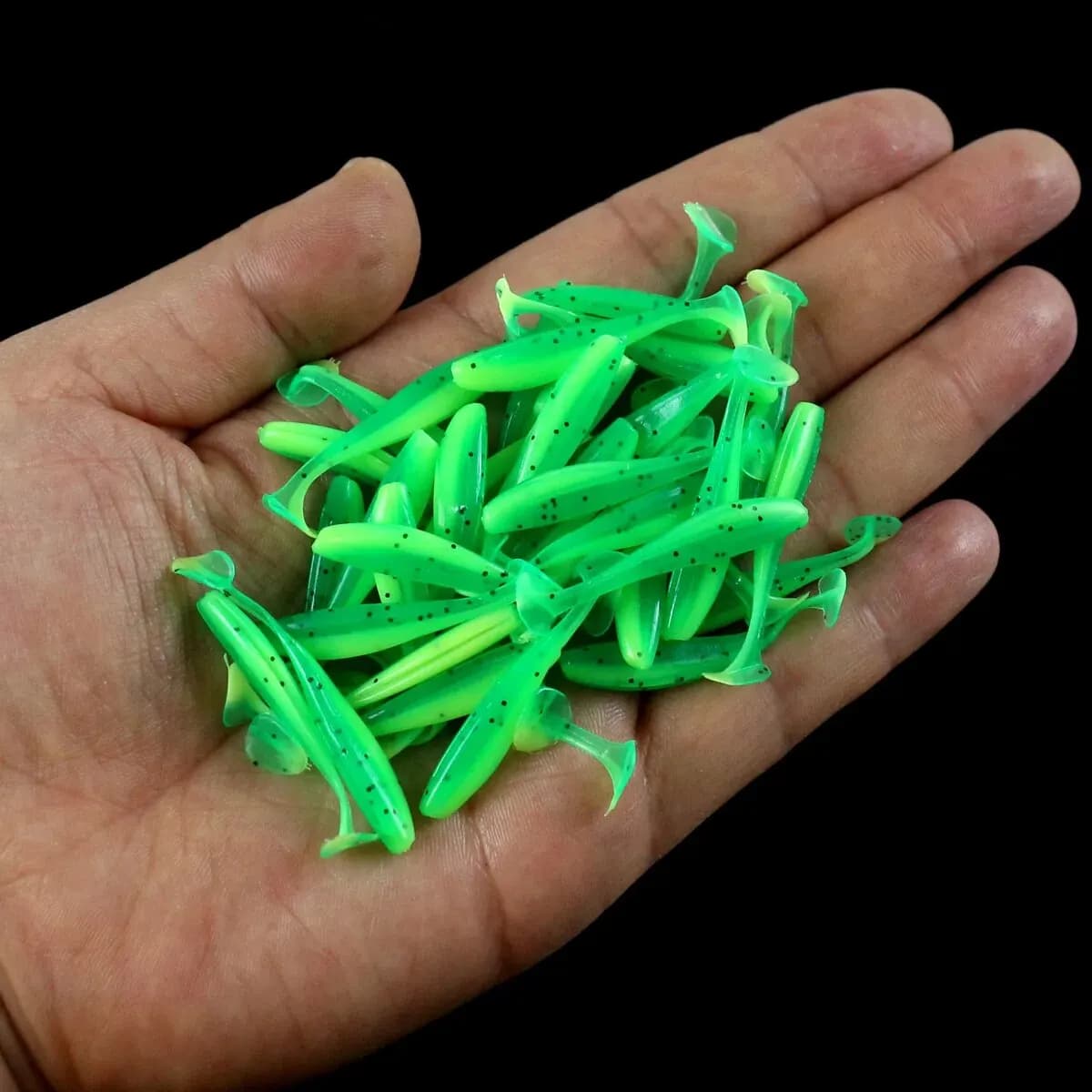 50 mini leurres souples queue en T - Vers silicone pour black bass brochet et pêche fine