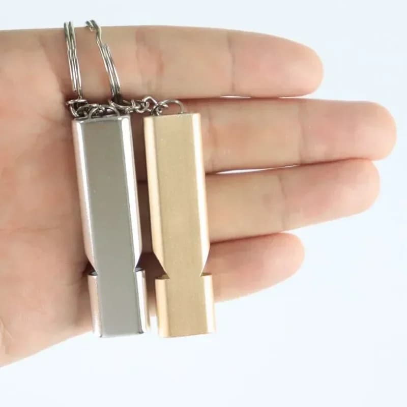 Sifflet survie métal plat pour pêche sportive sécurité et entraînement en conditions humides