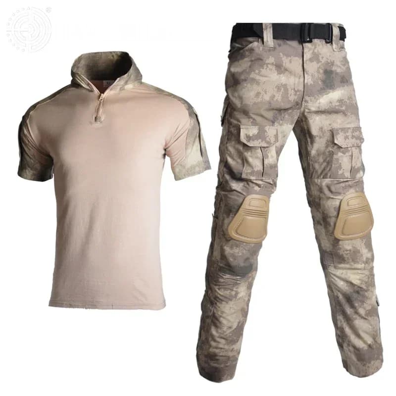 Tenue de camouflage tactique complète avec coudières et genouillères pour pêche, chasse et randonnée