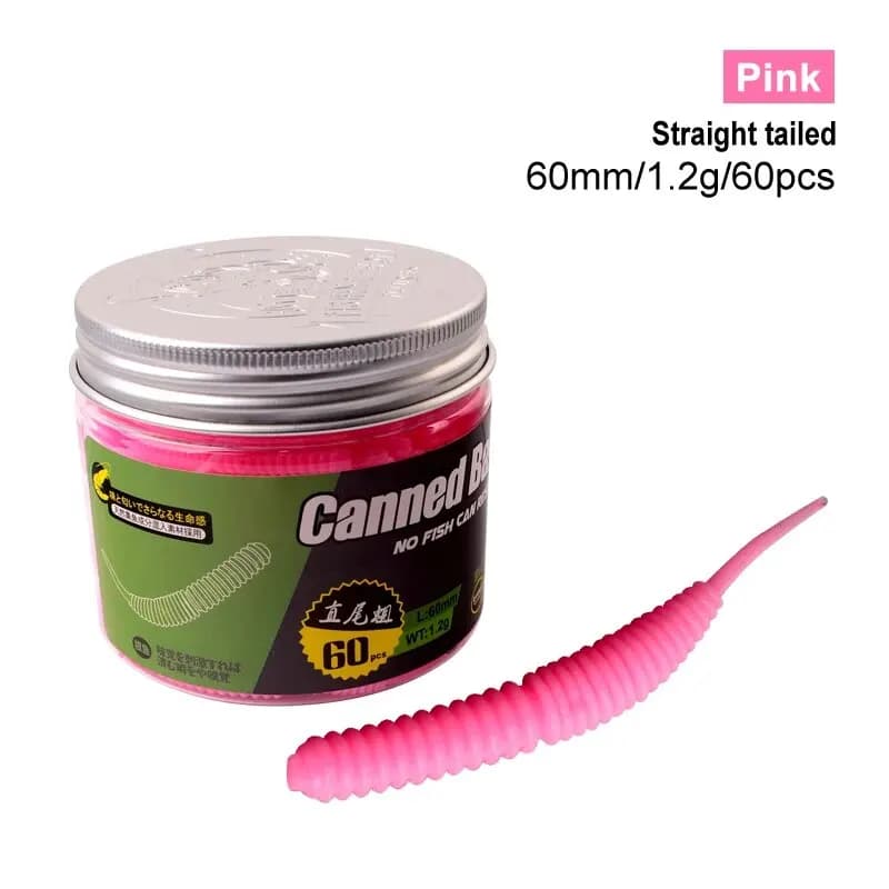 Leurre souple appât poisson 6cm 60 pcs pour pêche du bar et carnassiers en mer avec odeur