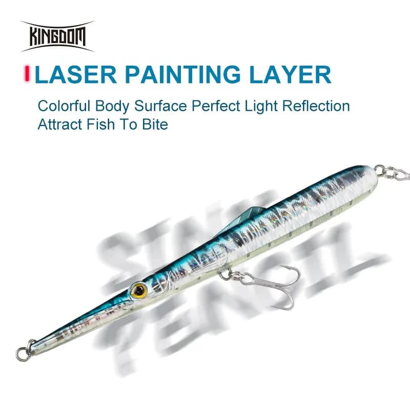 Leurre crayon Kingdom coulant/flottant 11g-40g pour bar et carnassiers - wobblers dur mer