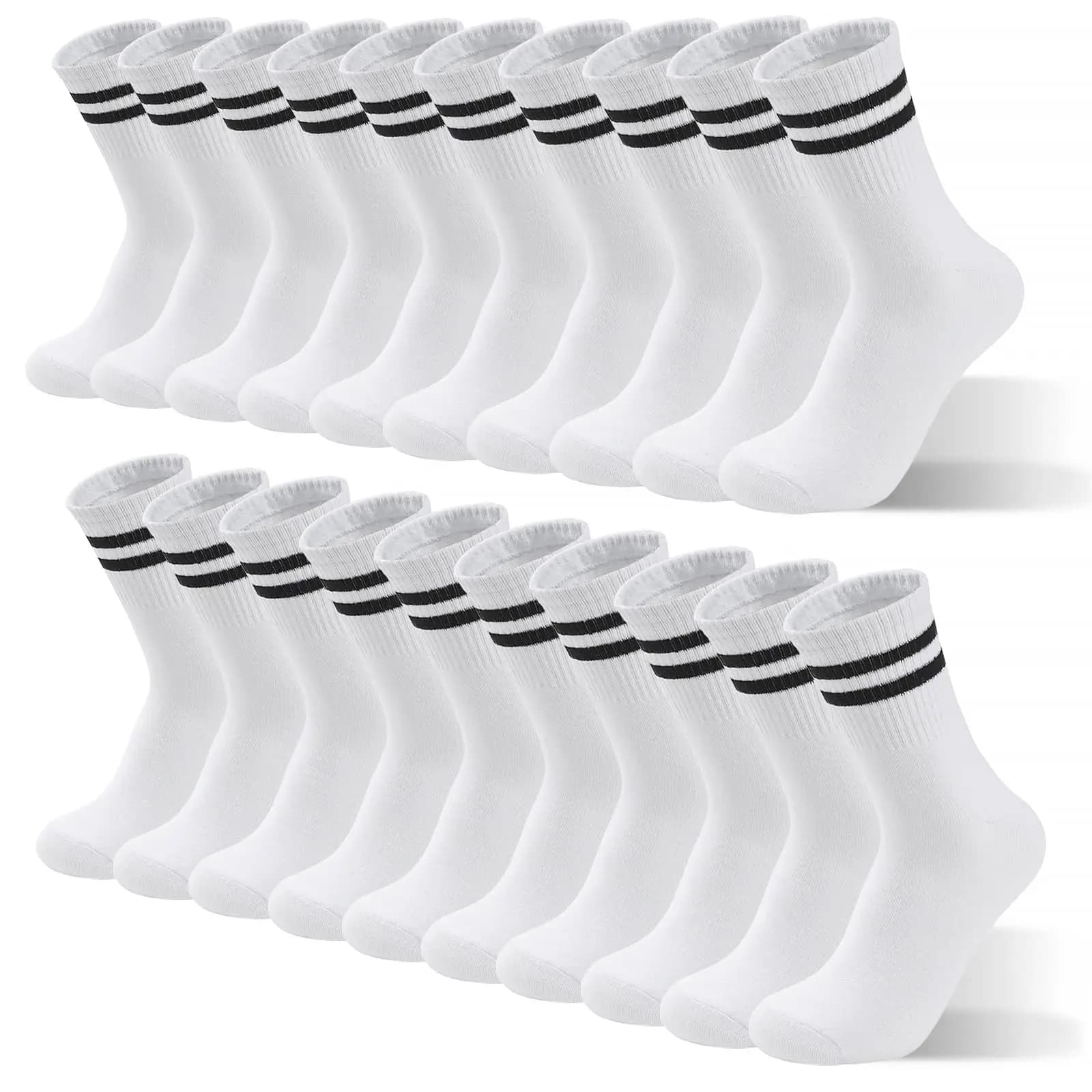 Lot 5 paires chaussettes casual rayées mi-mollet - Style mode confortable pour pêche loisir