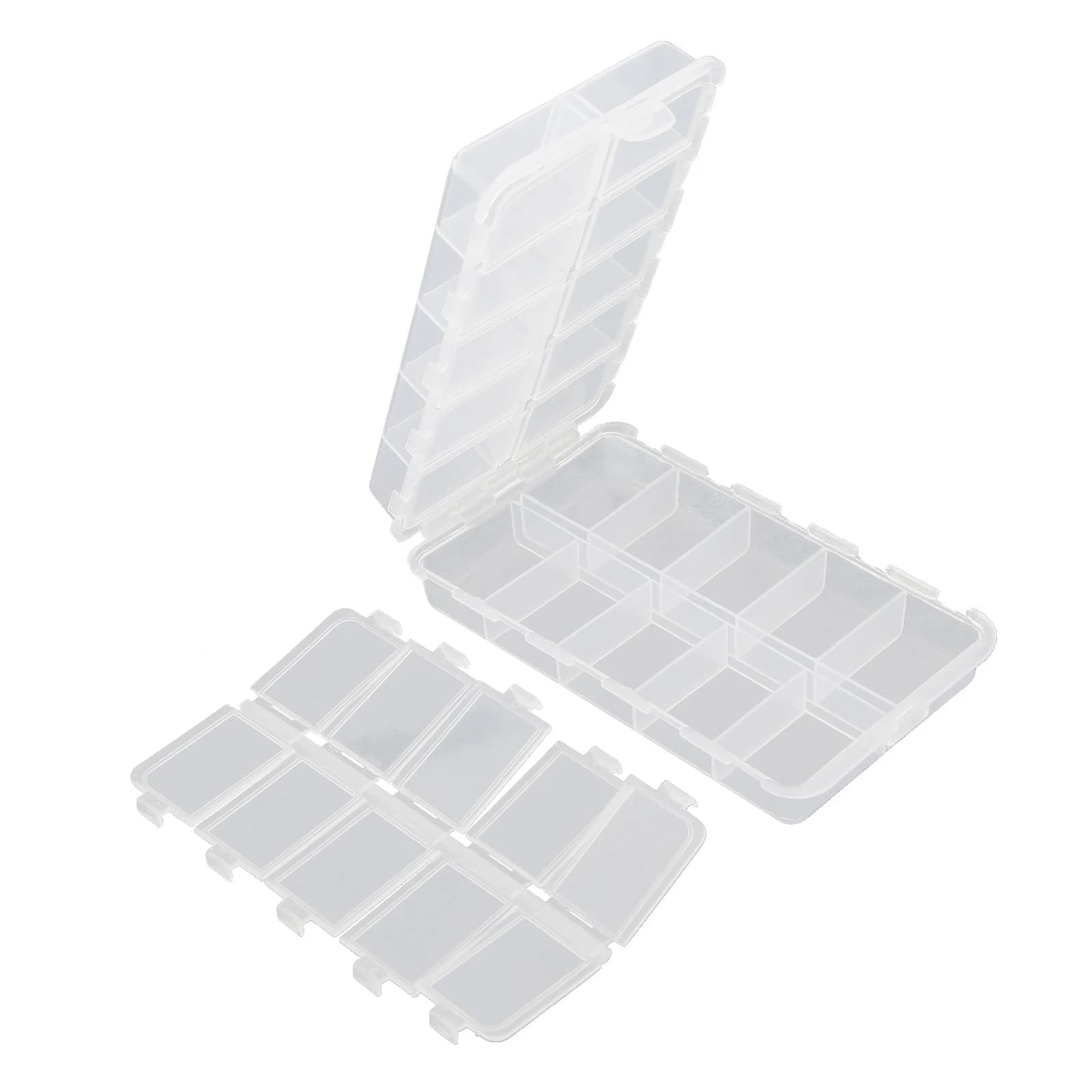 Boîte de pêche transparente 20 compartiments - Coffret rangement leurres et appâts 16.5x10x4cm