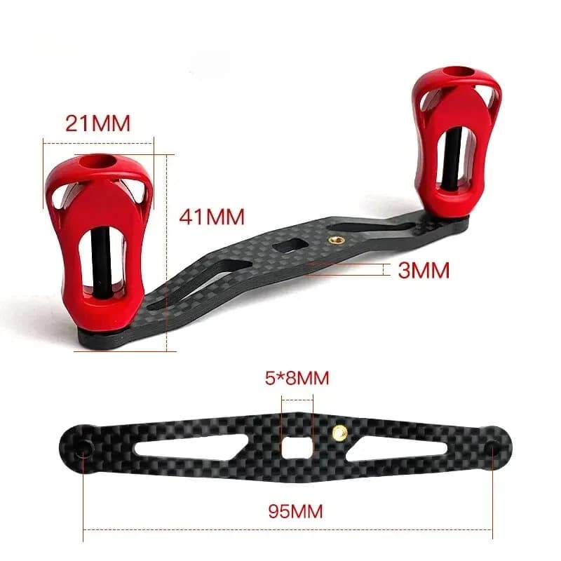 Poignée de moulinet pêche ultra légère en fibre de carbone - 6 couleurs pour Daiwa et Shimano