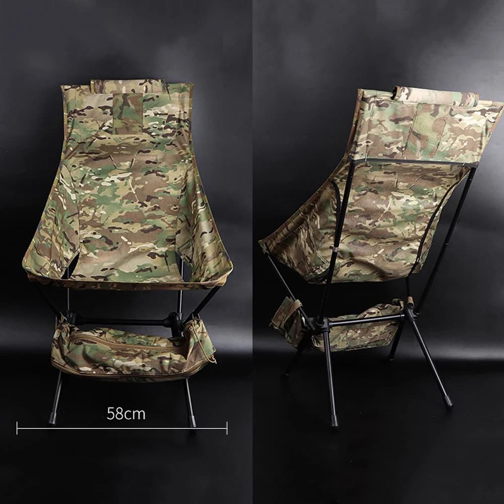 Chaise pliante pêche camping portable avec dossier respirant en alliage aluminium pour survie
