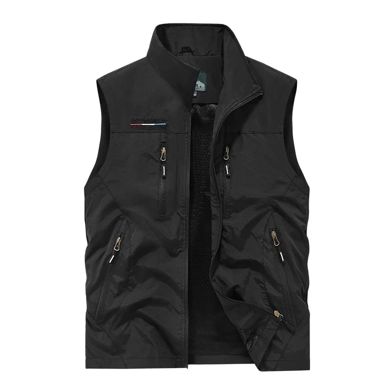 Veste utilitaire pêche photographe - Veste ample multi-poches pour pêche outdoor grande taille