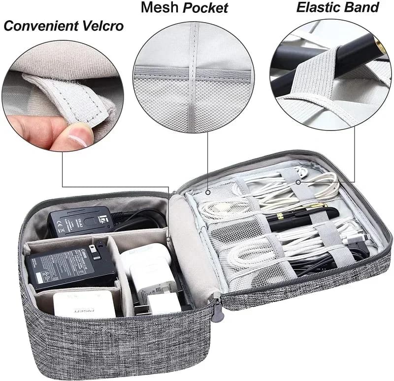 Organisateur électronique voyage étanche grande capacité - Poche rangement câbles USB chargeurs écouteurs